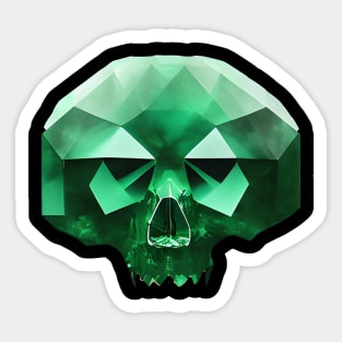 Green Emerald Skull Sticker